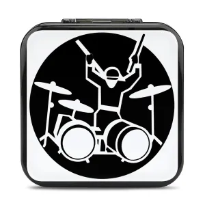 QMNBTES Drummer Switch Game Case Switch Game Holder Cartridge Case Storage 24 Games & 2 Micro Sd Card Slots, Travel Carry Cases, Portable Games Card Storage, Hard Shell, Buckle Closure
