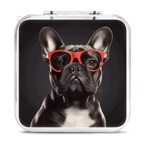 QMNBTES French Bulldog Switch Game Case Switch Game Holder Cartridge Case Storage 12 Games & 2 Micro Sd Card Slots, Travel Carry Cases, Portable Games Card Storage, Hard Shell, Buckle Closure
