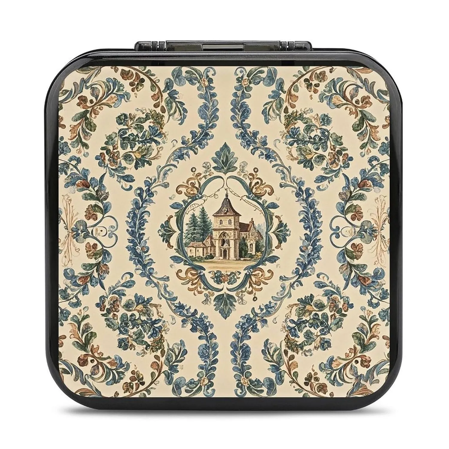 QMNBTES French Country Style Switch Game Case Switch Game Holder Cartridge Case Storage 24 Games & 2 Micro Sd Card Slots, Travel Carry Cases, Portable Games Card Storage, Hard Shell, Buckle Closure