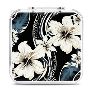 QMNBTES Hawaiian Flowers Switch Game Case Switch Game Holder Cartridge Case Storage 12 Games & 2 Micro Sd Card Slots, Travel Carry Cases, Portable Games Card Storage, Hard Shell, Buckle Closure