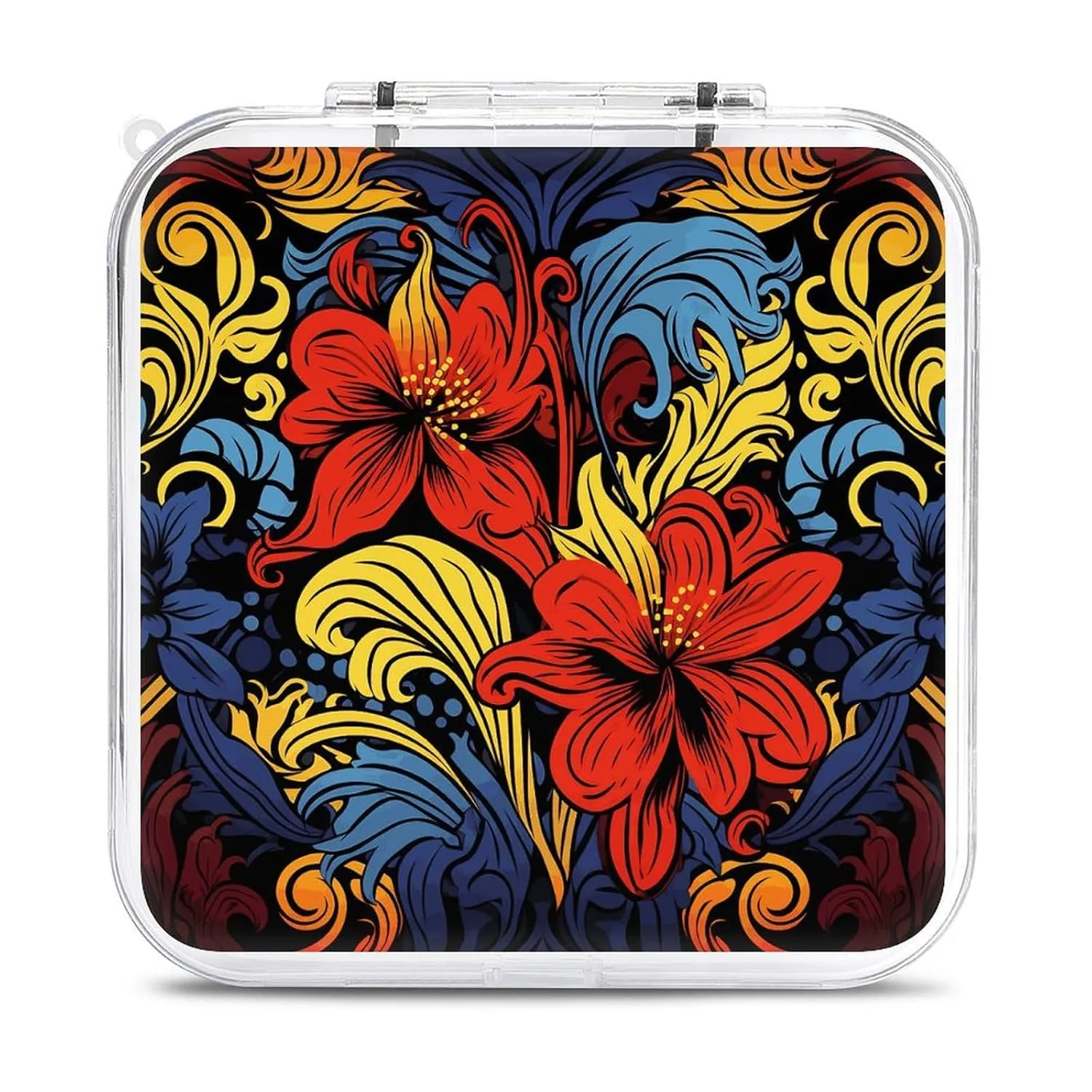 QMNBTES Red And Yellow Style Switch Game Case Switch Game Holder Cartridge Case Storage 12 Games & 2 Micro Sd Card Slots, Travel Carry Cases, Portable Games Card Storage, Hard Shell, Buckle Closure