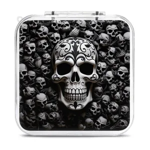 QMNBTES Skulls Switch Game Case Switch Game Holder Cartridge Case Storage 12 Games & 2 Micro Sd Card Slots, Travel Carry Cases, Portable Games Card Storage, Hard Shell, Buckle Closure