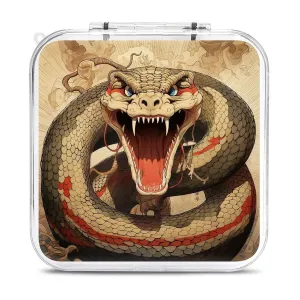 QMNBTES Snake Open Mouth Switch Game Case Switch Game Holder Cartridge Case Storage 12 Games & 2 Micro Sd Card Slots, Travel Carry Cases, Portable Games Card Storage, Hard Shell, Buckle Closure