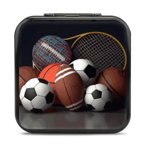QMNBTES Sports Themed Switch Game Case Switch Game Holder Cartridge Case Storage 24 Games & 2 Micro Sd Card Slots, Travel Carry Cases, Portable Games Card Storage, Hard Shell, Buckle Closure