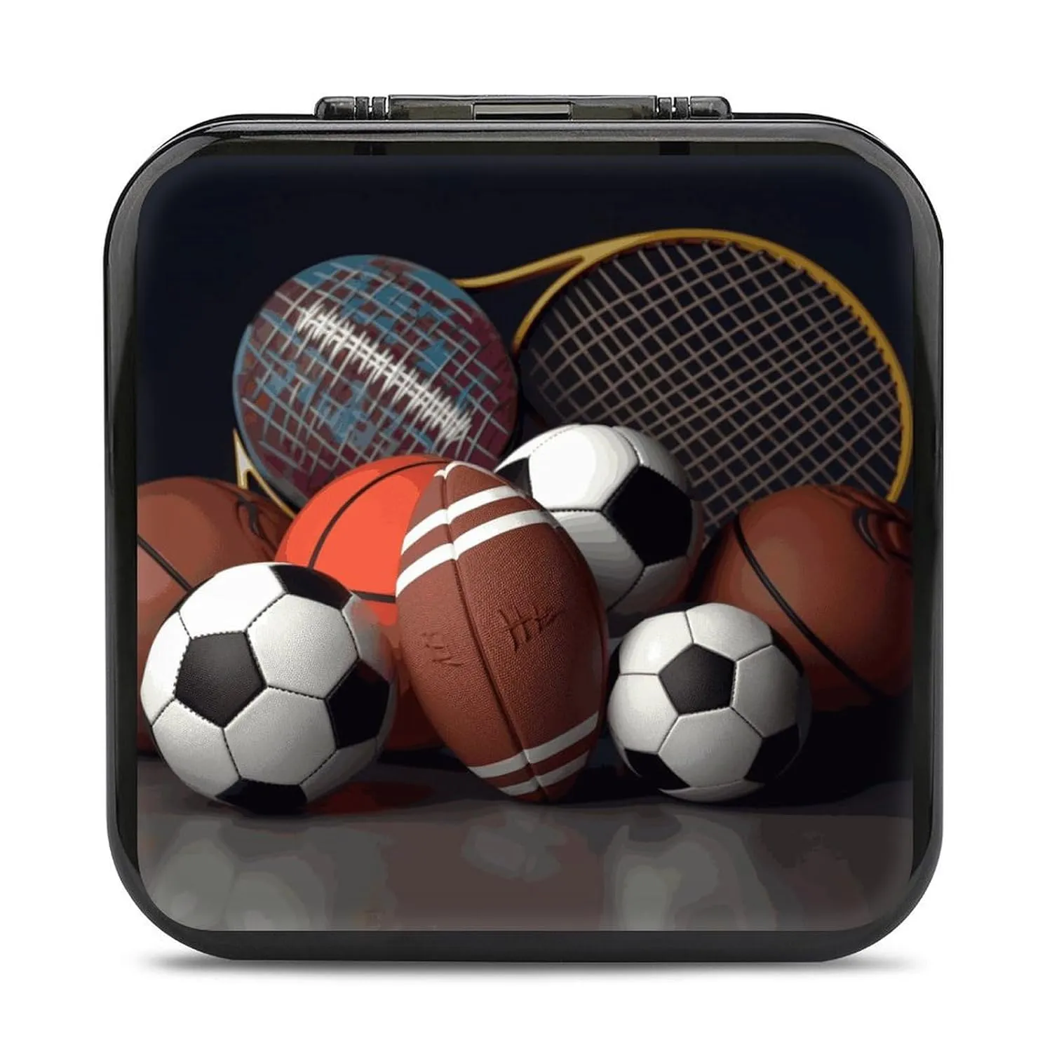 QMNBTES Sports Themed Switch Game Case Switch Game Holder Cartridge Case Storage 24 Games & 2 Micro Sd Card Slots, Travel Carry Cases, Portable Games Card Storage, Hard Shell, Buckle Closure