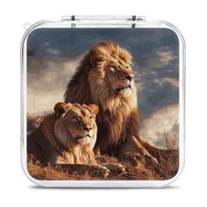 QMNBTES Two Lions Switch Game Case Switch Game Holder Cartridge Case Storage 12 Games & 2 Micro Sd Card Slots, Travel Carry Cases, Portable Games Card Storage, Hard Shell, Buckle Closure