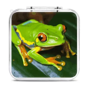 QMNBTES Yellow Eye Green Frog Switch Game Case Switch Game Holder Cartridge Case Storage 12 Games & 2 Micro Sd Card Slots, Travel Carry Cases, Portable Games Card Storage, Hard Shell, Buckle Closure