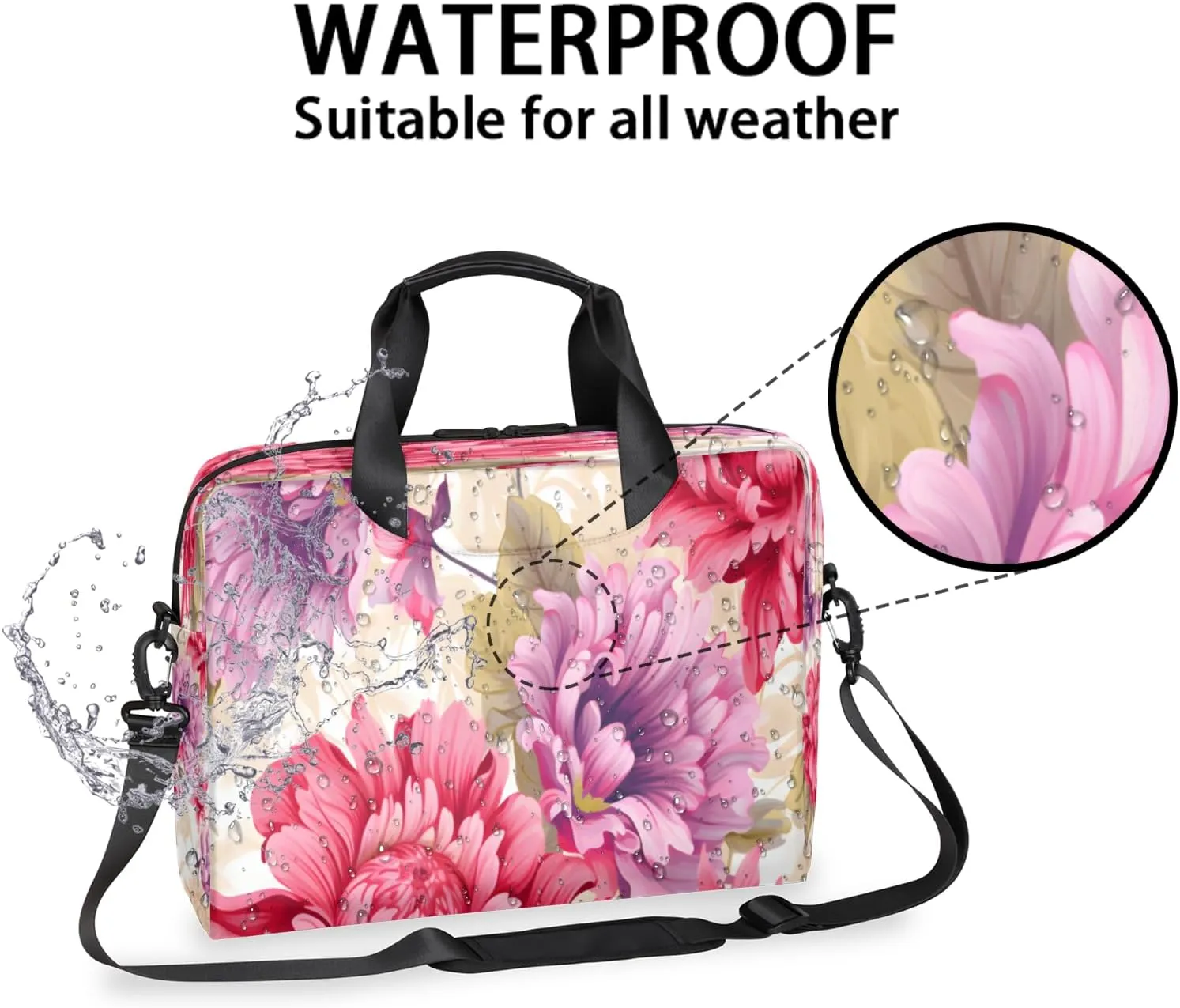 QsirBC Waterproof 15.7 inch Laptop Bag, Business Computer Bag with Adjustable Shoulder Strap