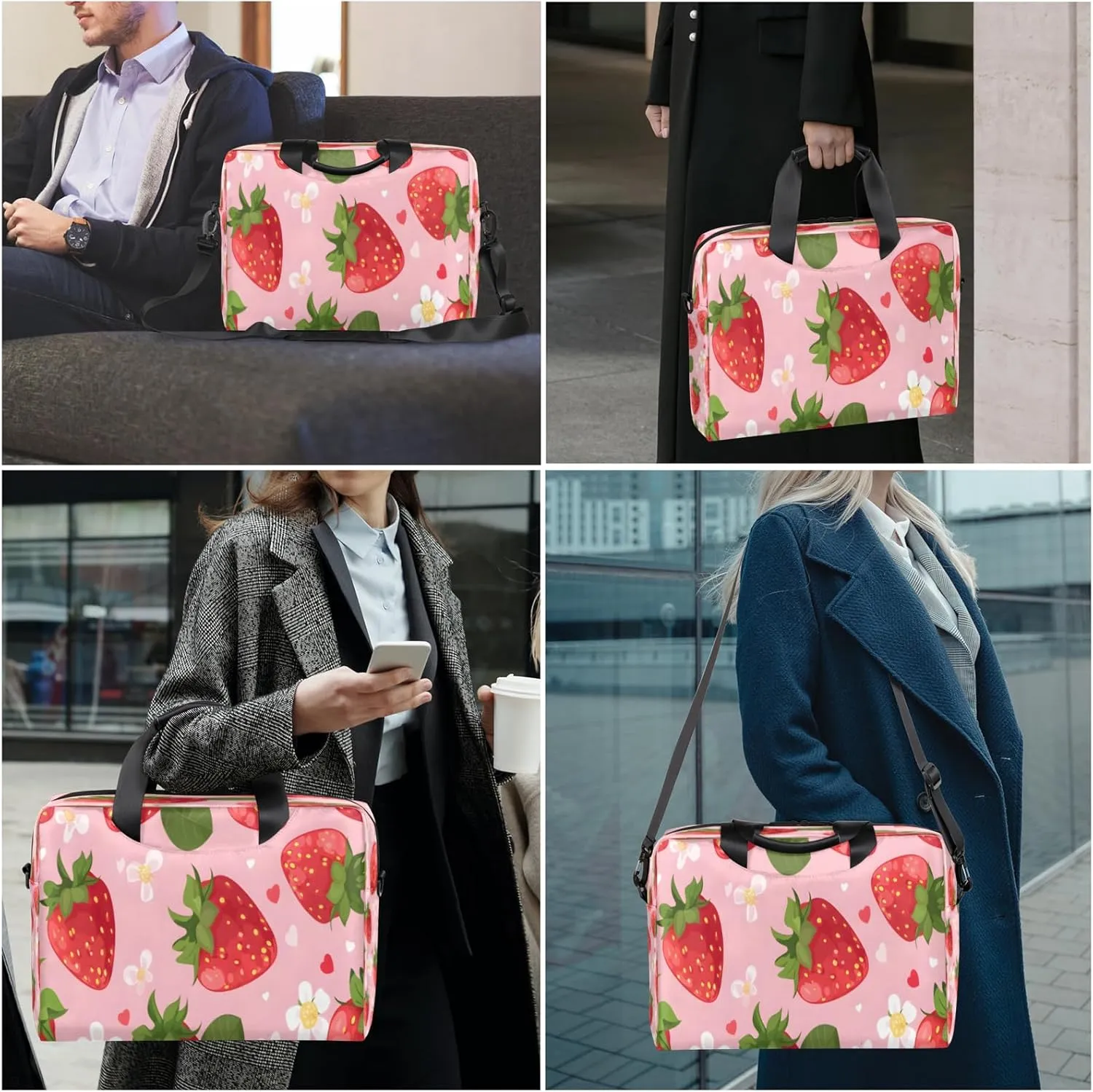 QsirBC Waterproof 15.7 inch Laptop Bag, Business Computer Bag with Adjustable Shoulder Strap
