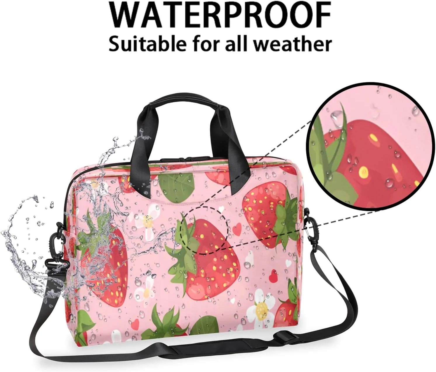 QsirBC Waterproof 15.7 inch Laptop Bag, Business Computer Bag with Adjustable Shoulder Strap