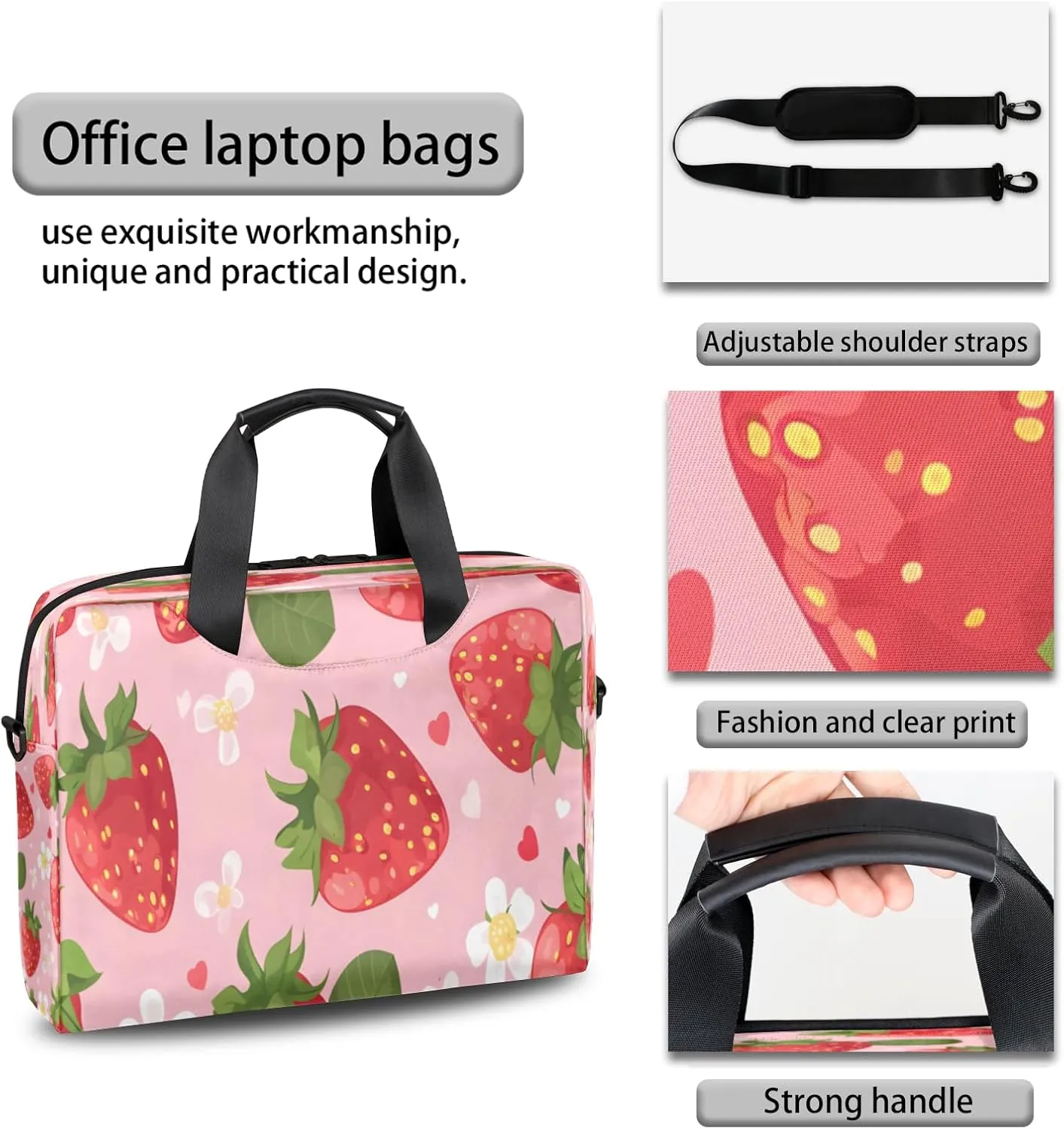 QsirBC Waterproof 15.7 inch Laptop Bag, Business Computer Bag with Adjustable Shoulder Strap