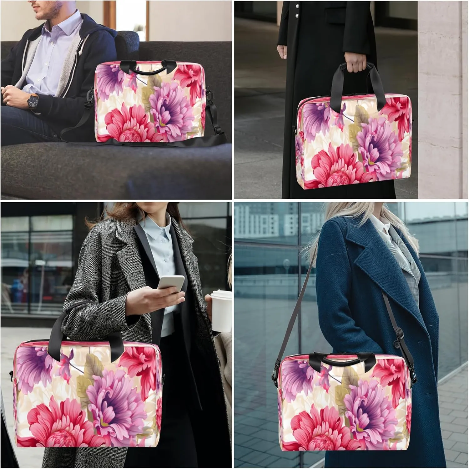 QsirBC Waterproof 15.7 inch Laptop Bag, Business Computer Bag with Adjustable Shoulder Strap
