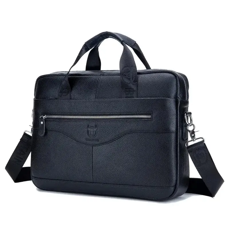 Quality Business Bull-Captain Cow Leather Briefcase for Men