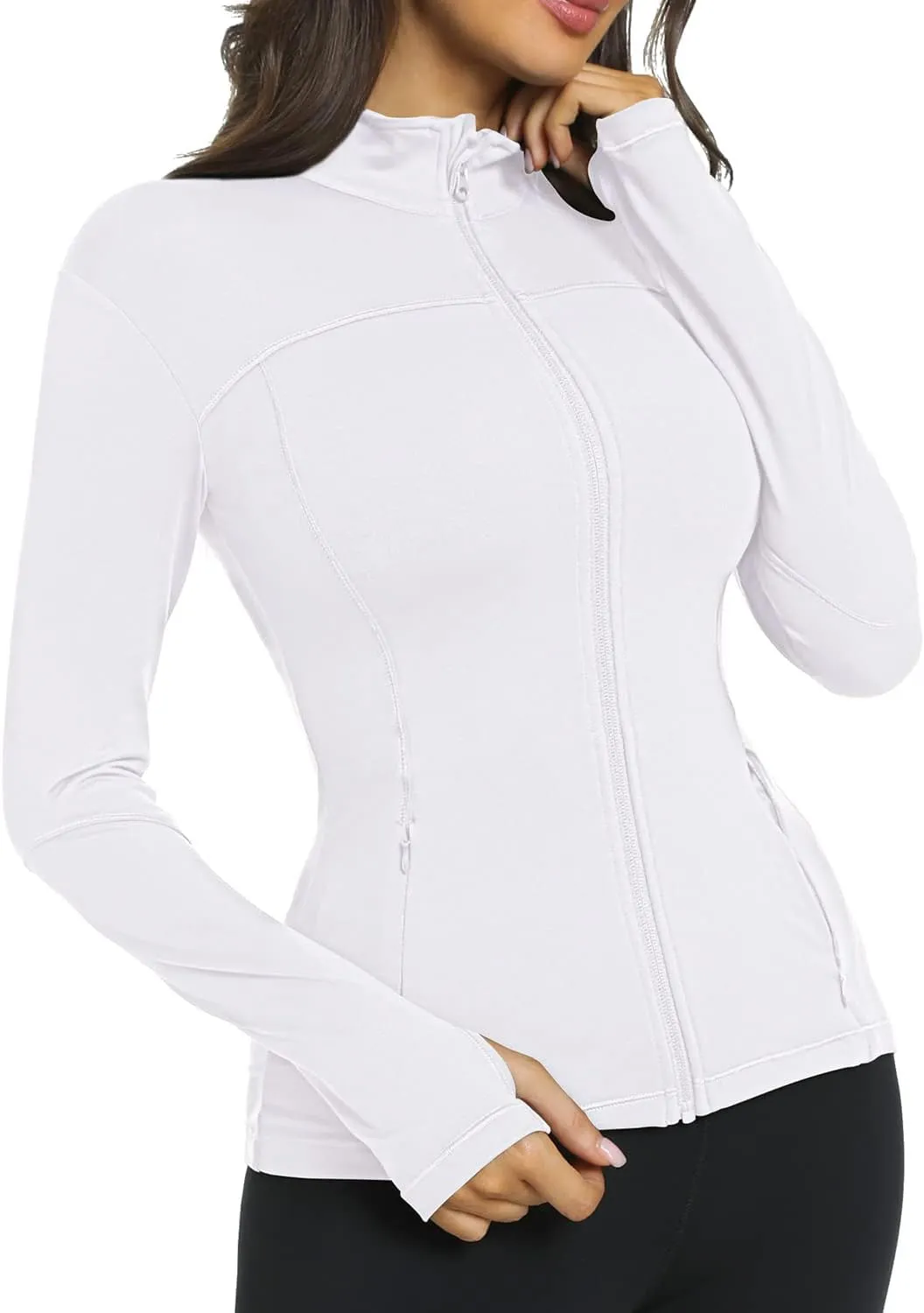 QUEENIEKE Womens Running Jackets Athletic Workout Scrub Jacket Track Full Zip Up Gym for Women Yoga Top