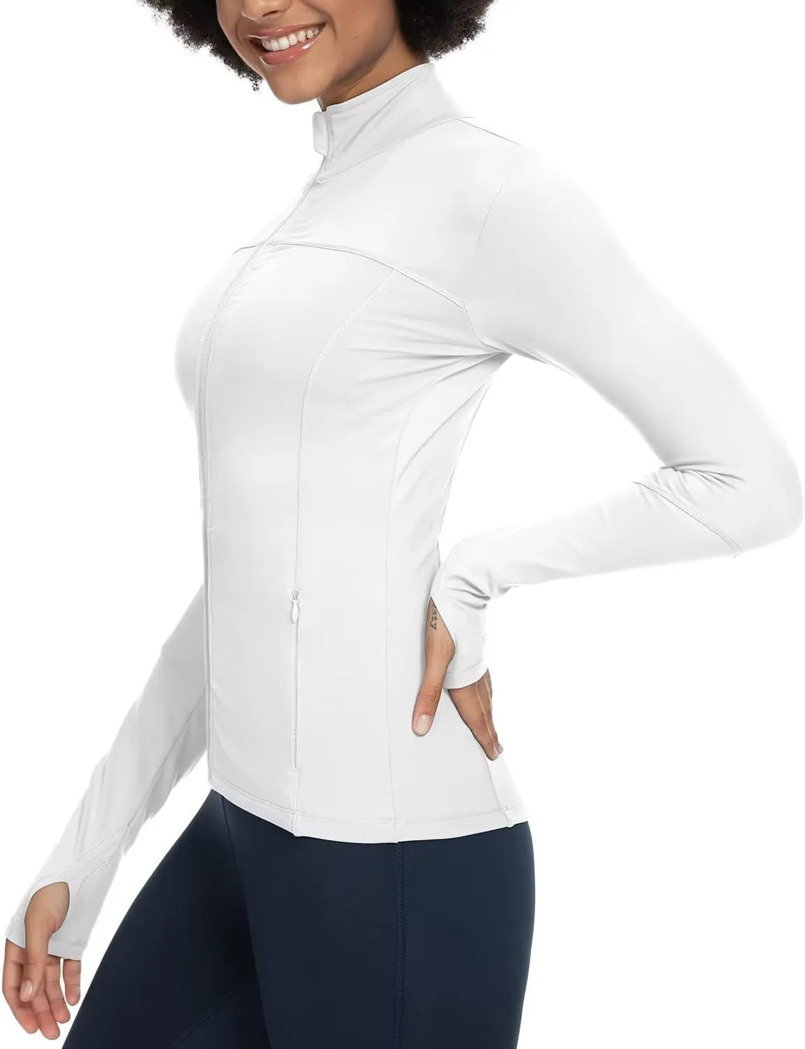 QUEENIEKE Womens Running Jackets Athletic Workout Scrub Jacket Track Full Zip Up Gym for Women Yoga Top