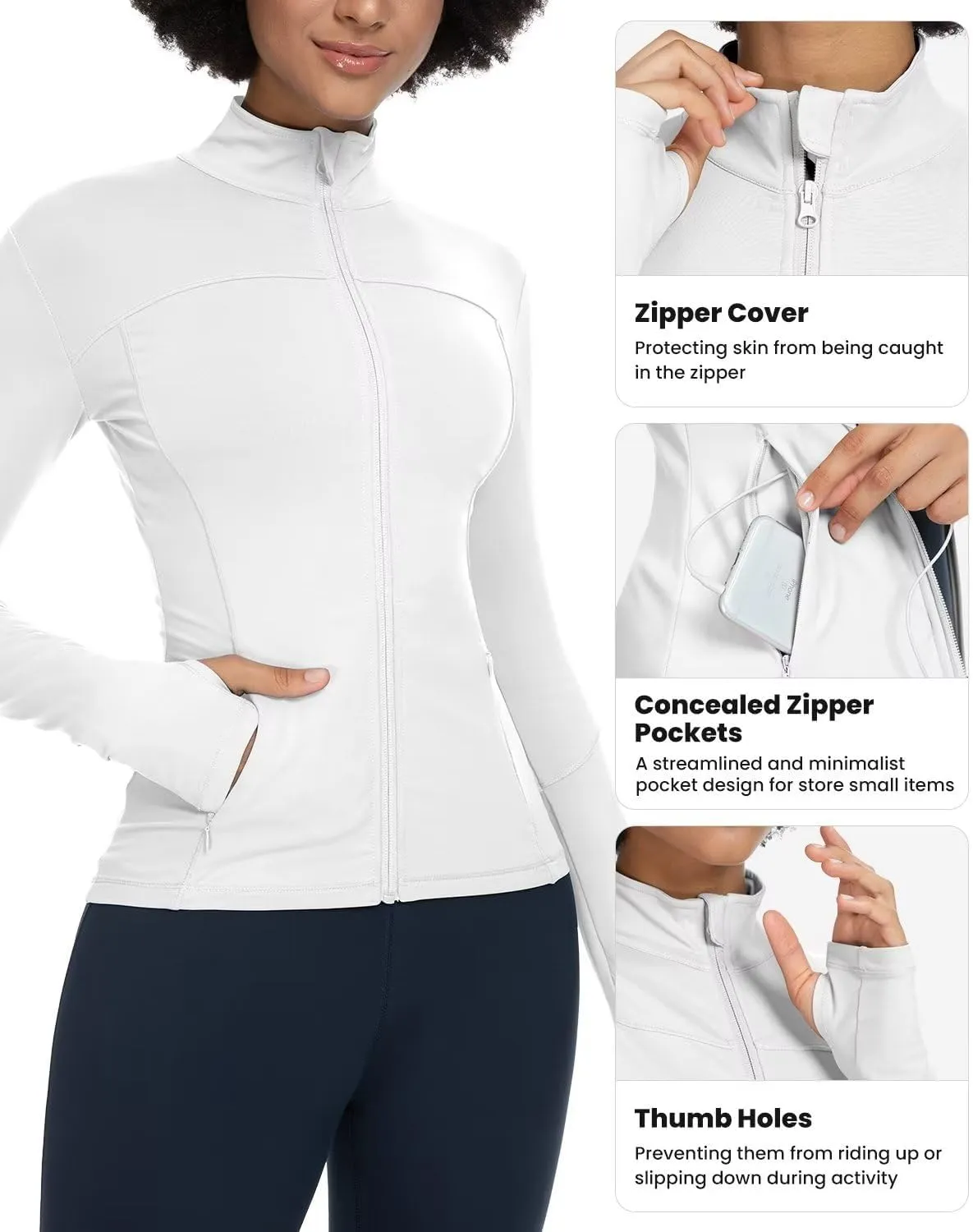 QUEENIEKE Womens Running Jackets Athletic Workout Scrub Jacket Track Full Zip Up Gym for Women Yoga Top