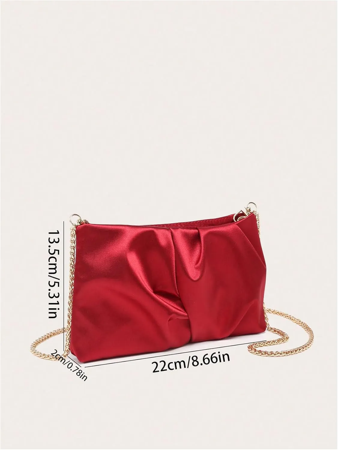 QWINEE Women's Satin Purse Ruched Evening Clutch Handbags Formal Party Handbag Wedding Bags