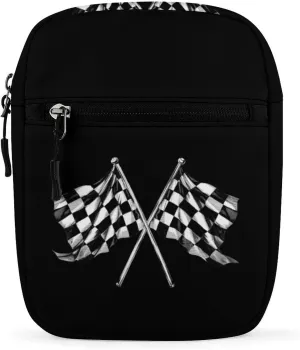 Racer Race Checkered Flags Small Crossbody Bags Mini Shoulder Bag Travel Messenger Bag for Men Women