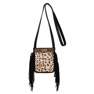 Rafter T Ranch Co. Hair on Hide Leopard Print Kid's Bag with Fringe