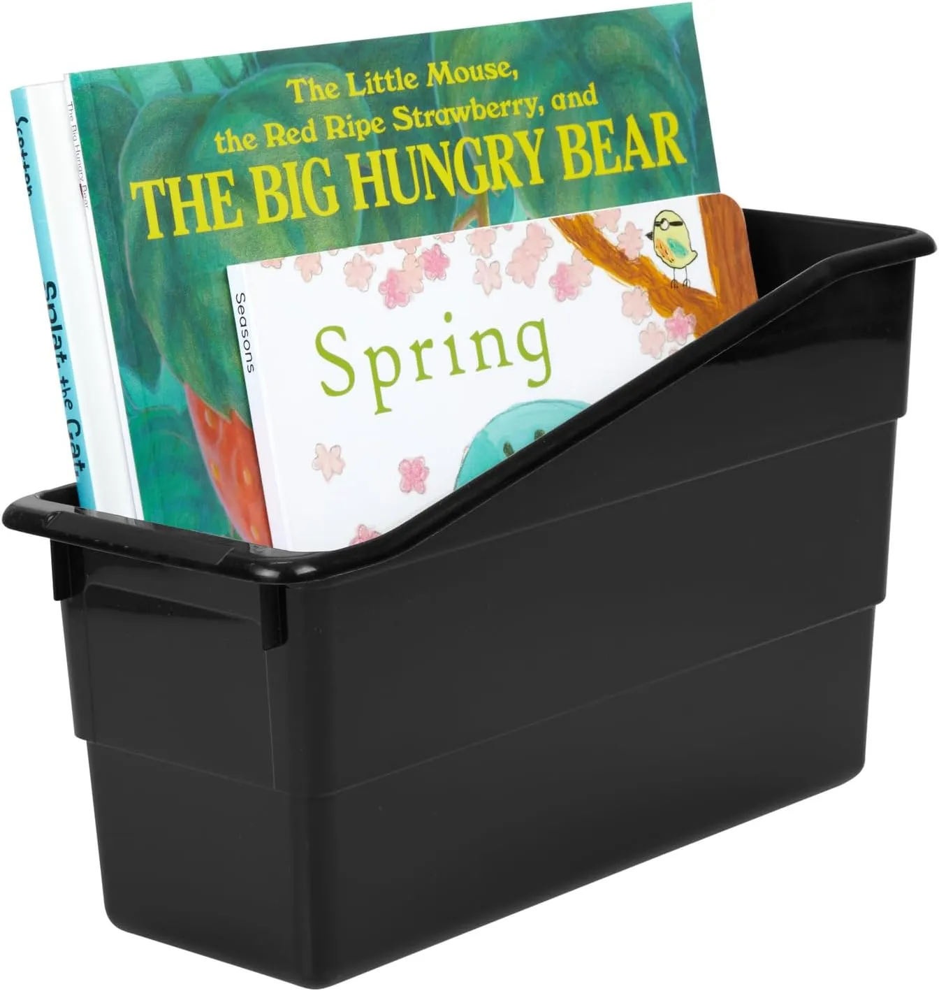 Really Good Stuff Book and Binder Storage Bins, Black, Set of 12 Home, Classroom, and Library Organization, Aesthetic Room Decor, School Supplies