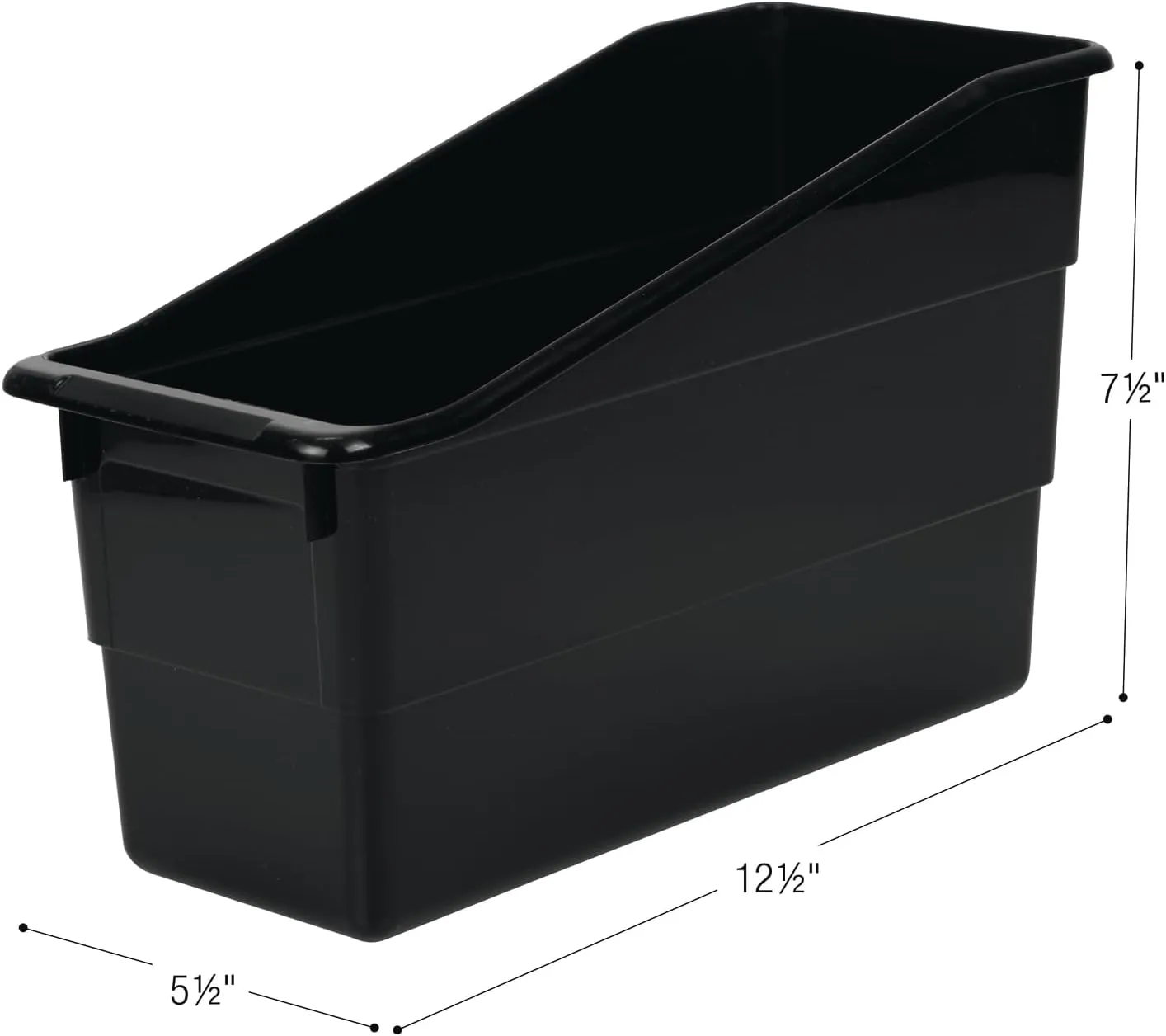 Really Good Stuff Book and Binder Storage Bins, Black, Set of 12 Home, Classroom, and Library Organization, Aesthetic Room Decor, School Supplies