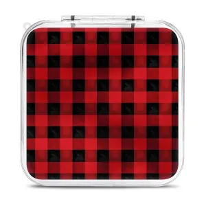 Red Black Buffalo Check Plaid Switch Game Case Switch Game Holder Cartridge Case Storage 12 Games & 2 Micro Sd Card Slots, Travel Carry Cases, Portable Games Card Storage, Hard Shell, Buckle Closure