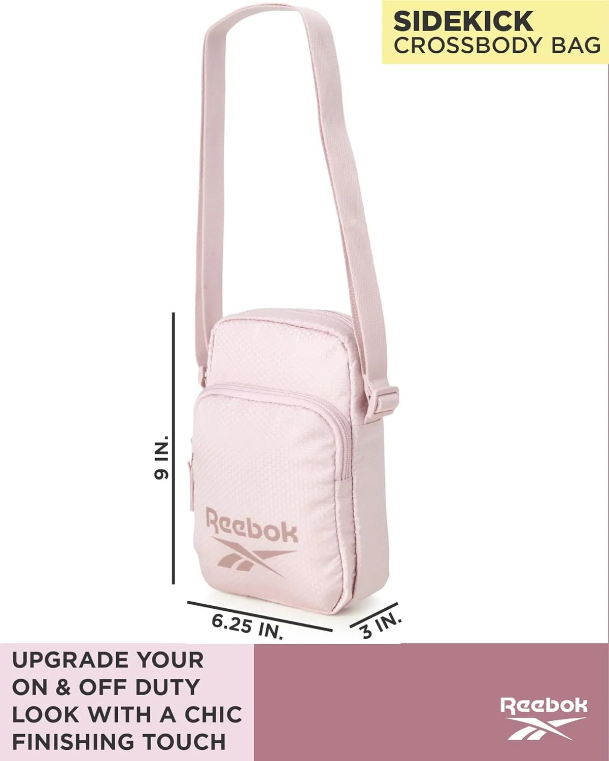 Reebok Womens Crossbody Bag - Lightweight Small Crossbody Bags for Women, Compact Casual Sling Shoulder Bag for Everyday Use