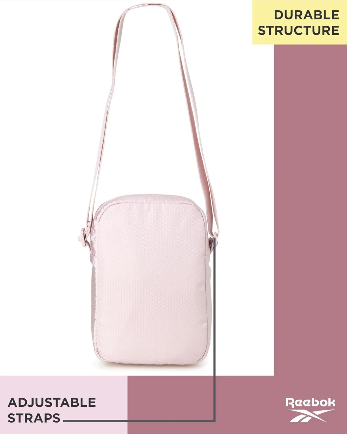 Reebok Womens Crossbody Bag - Lightweight Small Crossbody Bags for Women, Compact Casual Sling Shoulder Bag for Everyday Use