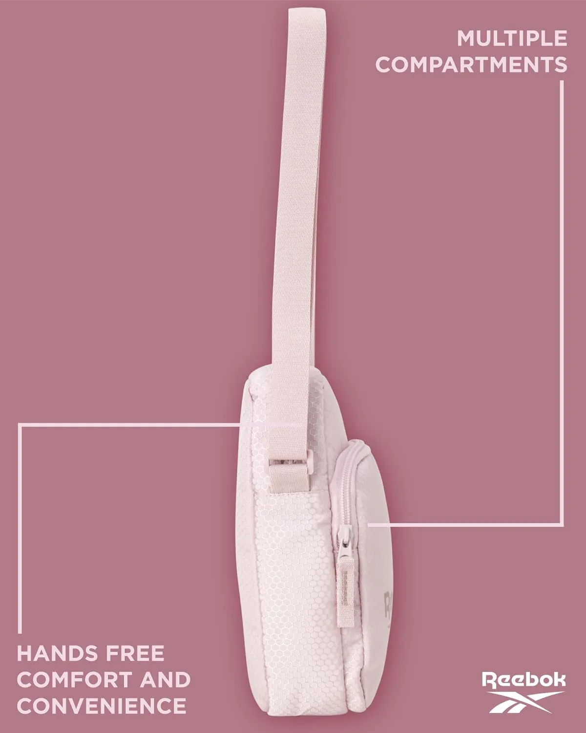 Reebok Womens Crossbody Bag - Lightweight Small Crossbody Bags for Women, Compact Casual Sling Shoulder Bag for Everyday Use