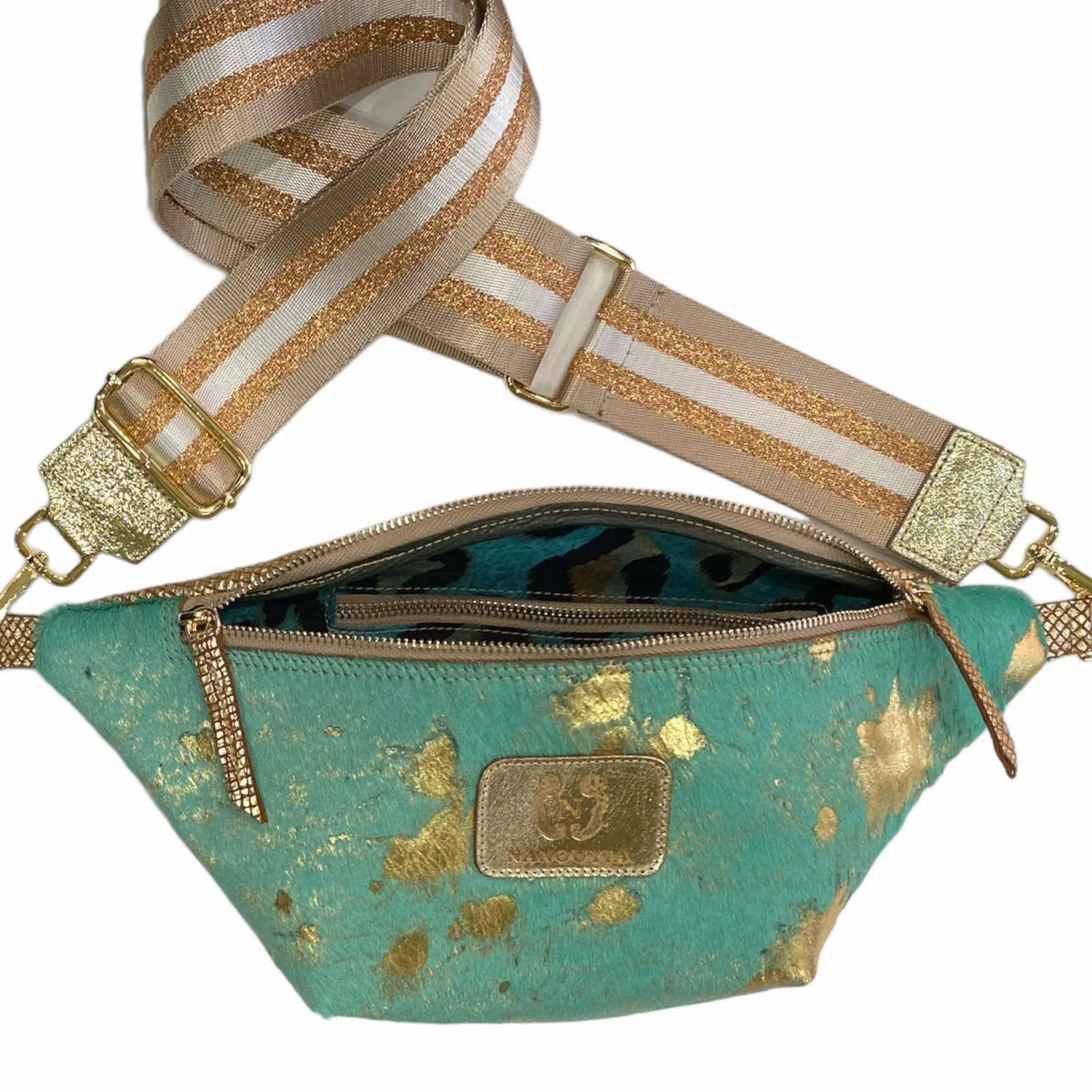 REGULAR. LAGOON 'PONY-SKIN' BELT BAG VINTAGE GOLD DETAILS