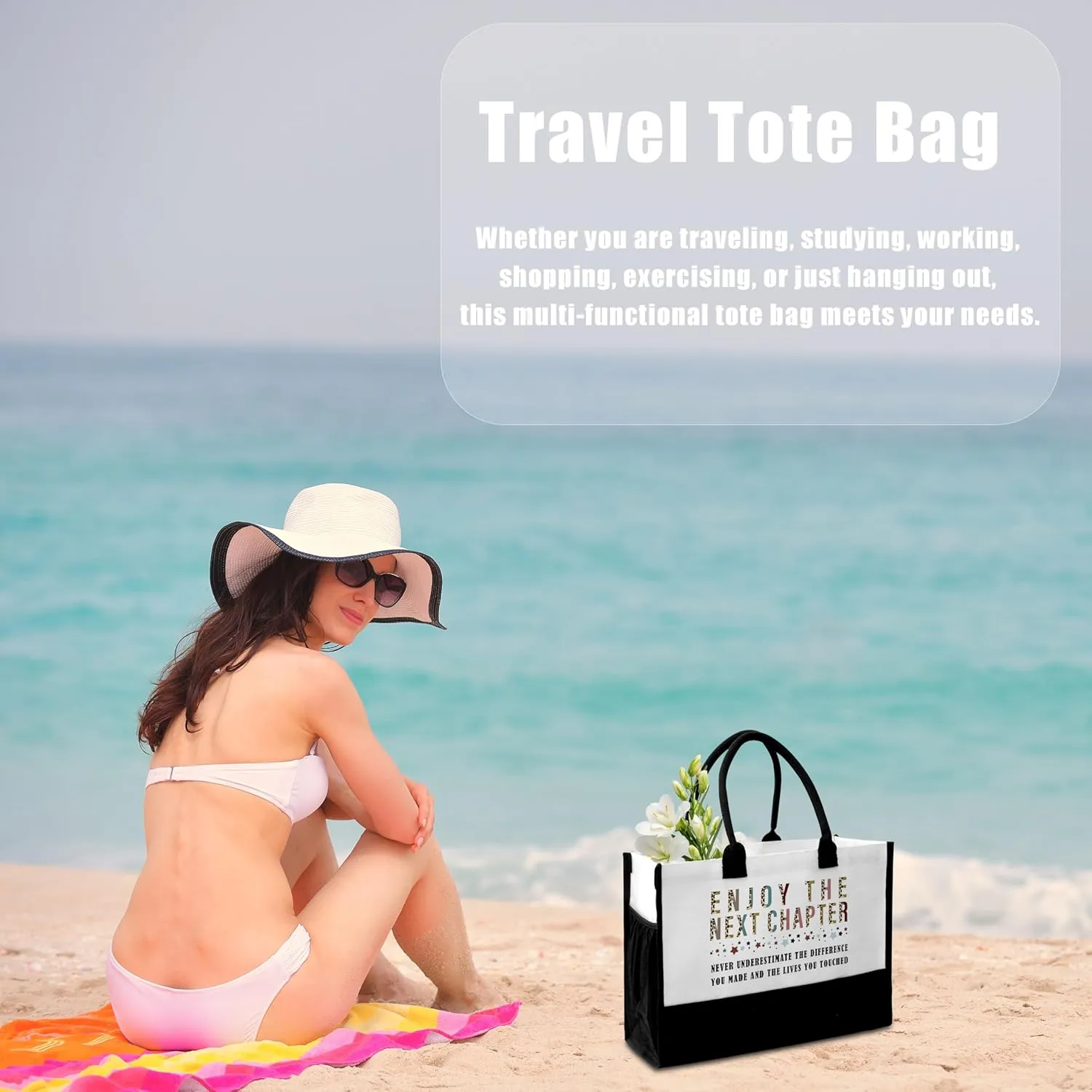 Retirement Birthday Gift Tote Bag with Pockets - A09-A14