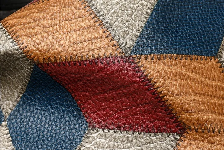 Retro Geometric Pattern Color-matching Shoulder Bag Fashion