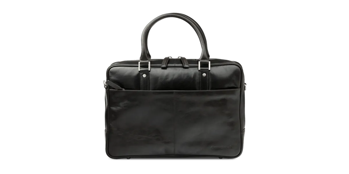 Rosenborg 14" Dark Brown Leather Laptop Briefcase