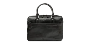 Rosenborg 14" Dark Brown Leather Laptop Briefcase