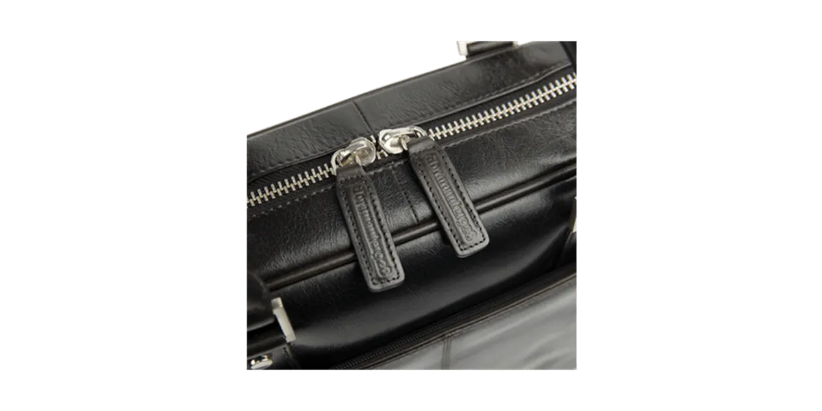 Rosenborg 14" Dark Brown Leather Laptop Briefcase