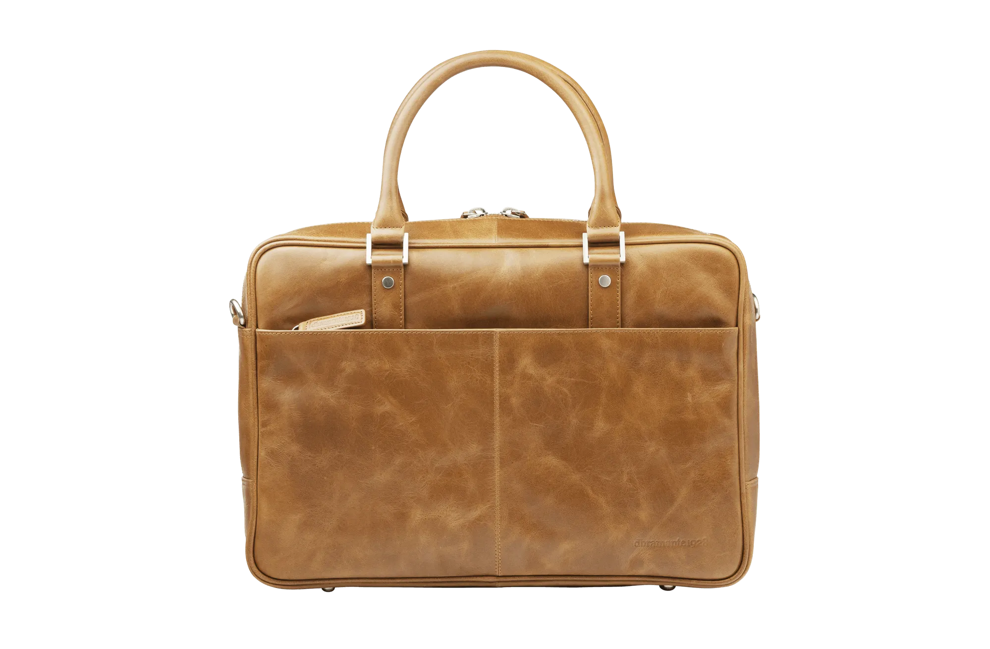 Rosenborg 14" Tan Leather Laptop Briefcase