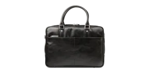 Rosenborg 16" Black Leather Laptop Briefcase