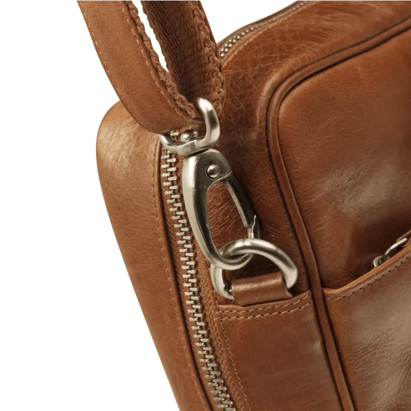 Rosenborg 16" Tan Leather Business Laptop Briefcase