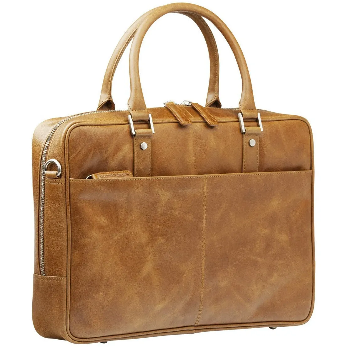 Rosenborg 16" Tan Leather Business Laptop Briefcase