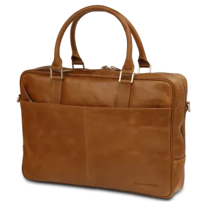 Rosenborg 16" Tan Leather Business Laptop Briefcase
