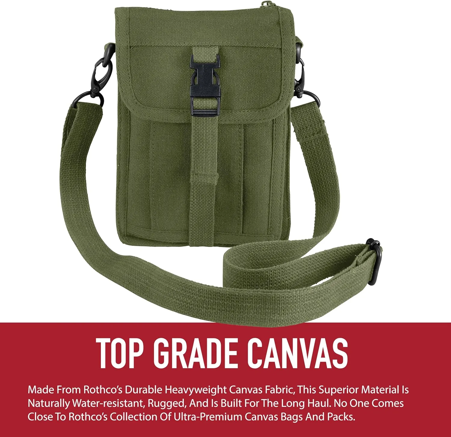 Rothco Canvas Travel Portfolio Crossbody Shoulder Bag