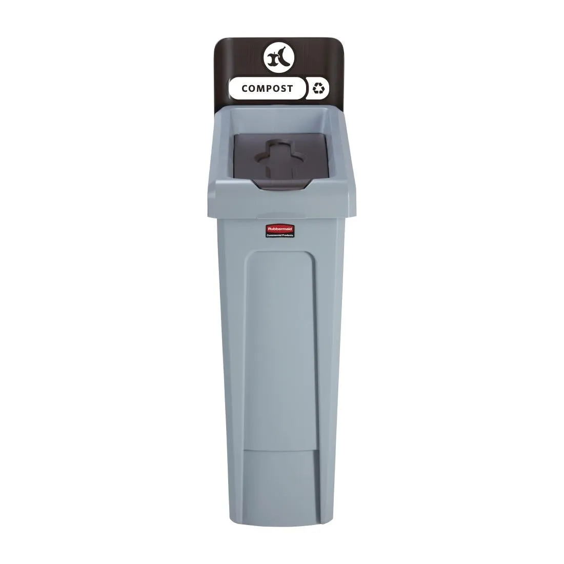 Rubbermaid Slim Jim Food Waste Recycling Station Brown 87Ltr