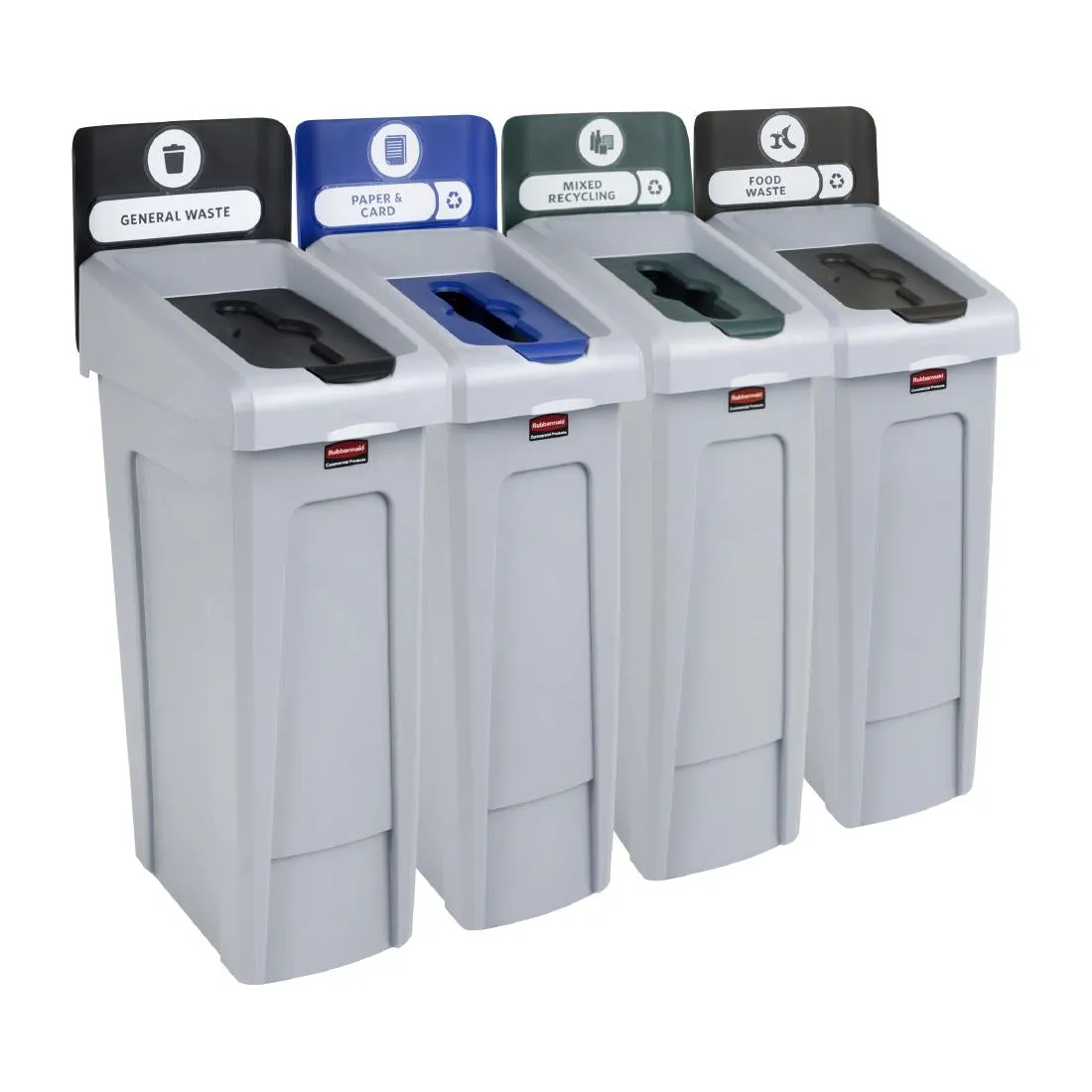 Rubbermaid Slim Jim Four Stream Recycling Station 87Ltr