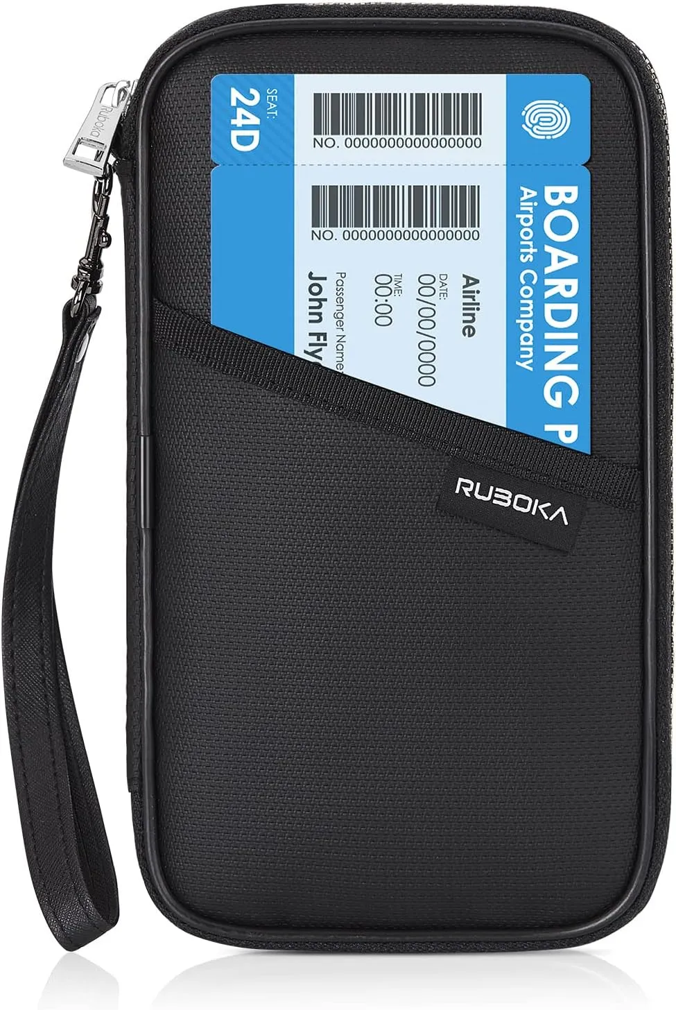 ruboka Fireproof RFID Blocking Passport Holder Wallet, Family Multiple Passport Holder Cover Bag Waterproof, Travel Document Organizer Credit Card Clutch Bag for Men Women