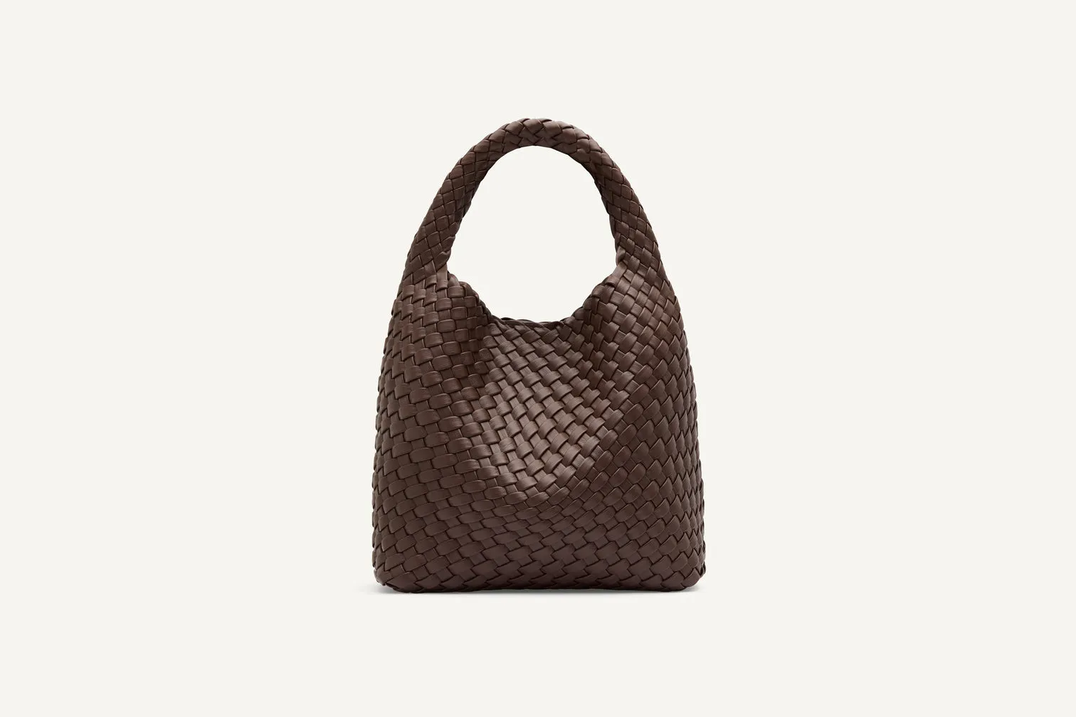 Rylan | Alt-Leather Small Woven Tote - Brown