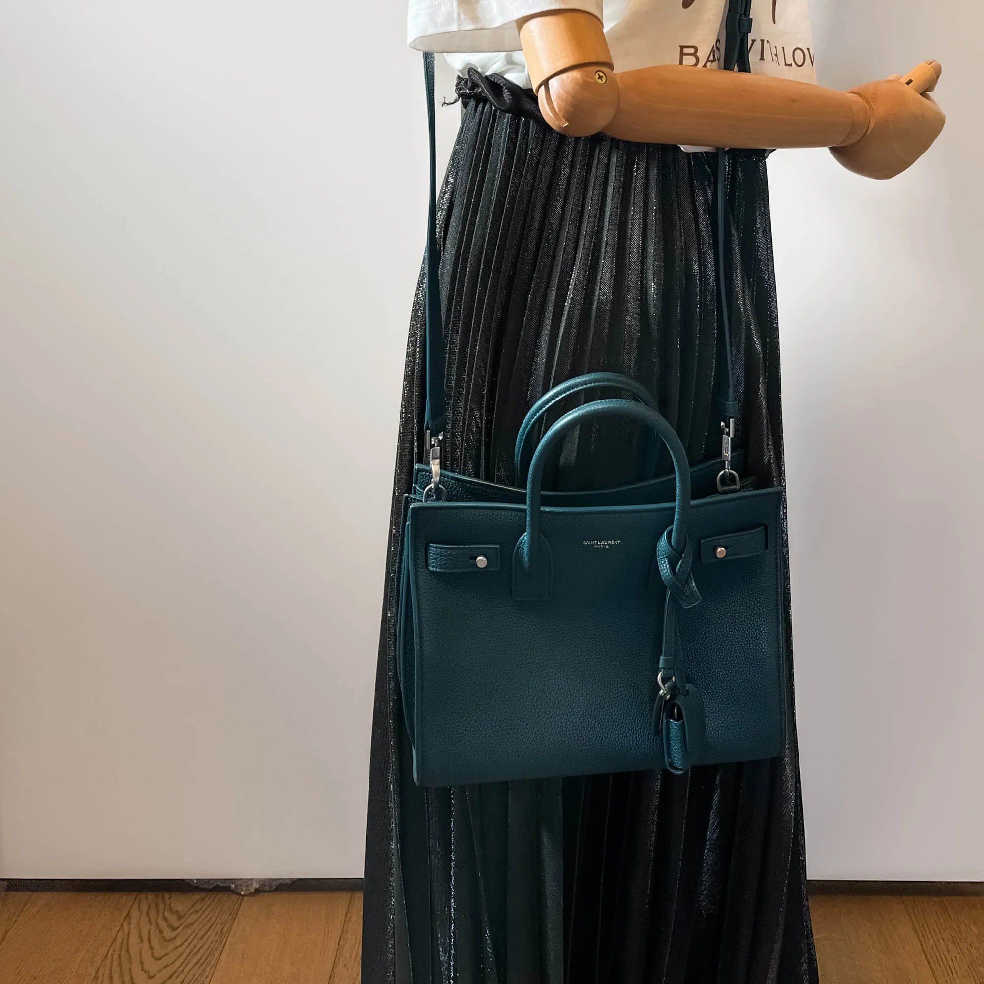Sac de Jour Baby Leather Dark Green 2-Way Tote