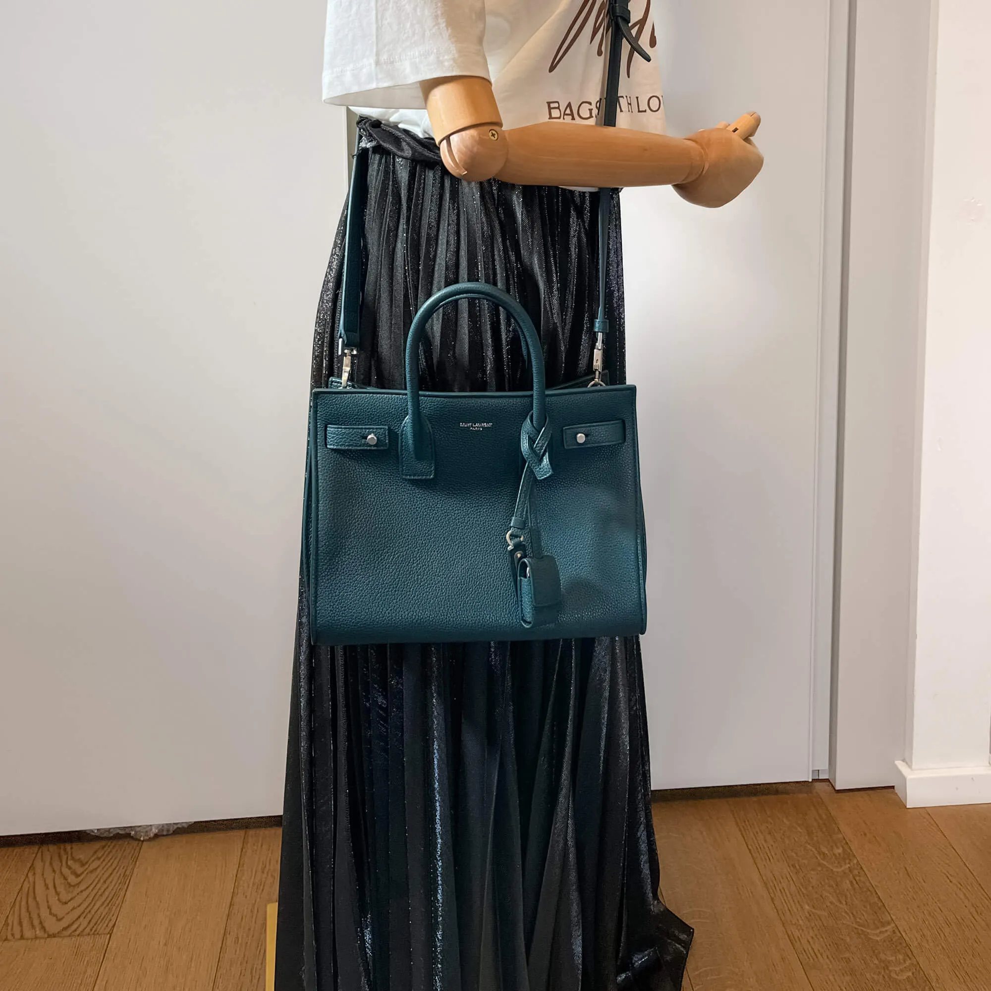 Sac de Jour Baby Leather Dark Green 2-Way Tote