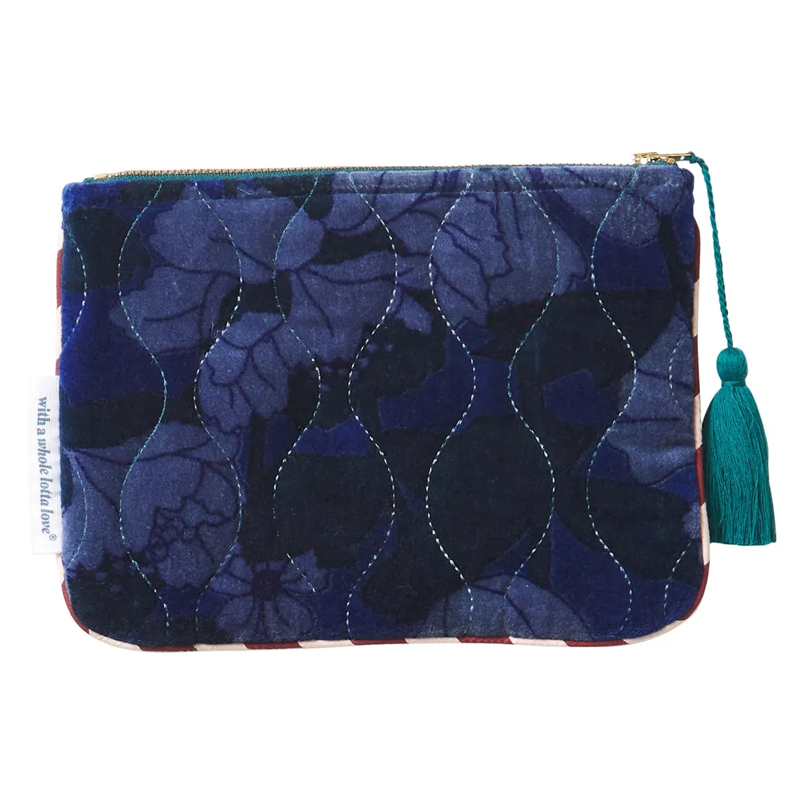 Sage & Clare - Bernanda Velvet Pouch (Lapis)