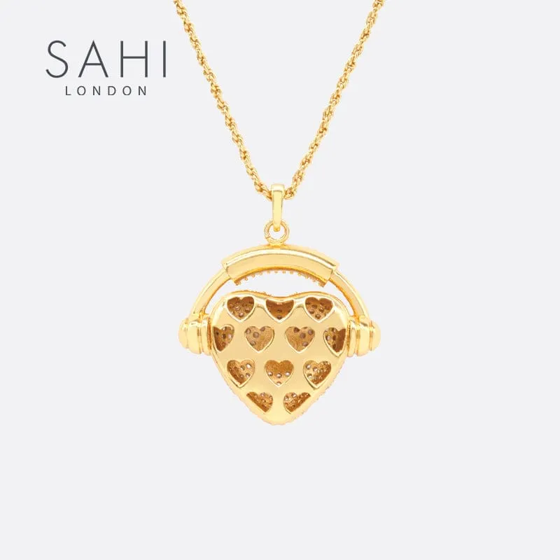 Sahi London - Love Heart & Headphone Pendant Necklace