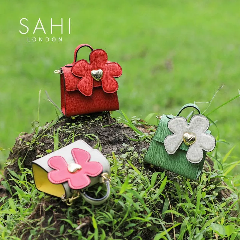 Sahi London - Sahi Little Flower Daisy Crossbody Leather Mini Bag